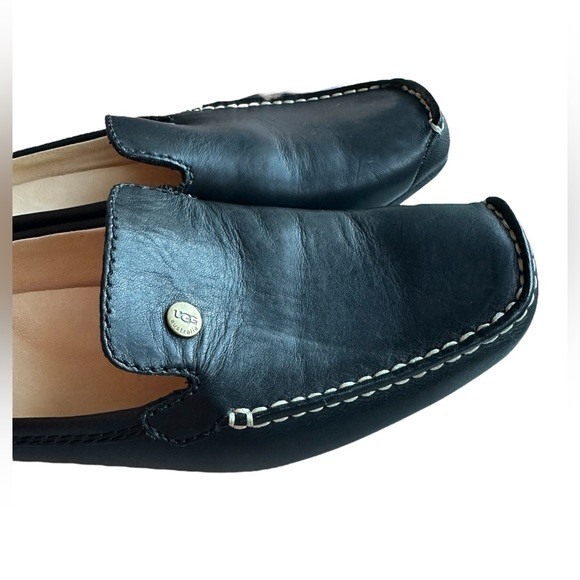 Ugg Low Heel Leather Slip On Mules Driving Loafers - Picture 4 of 9